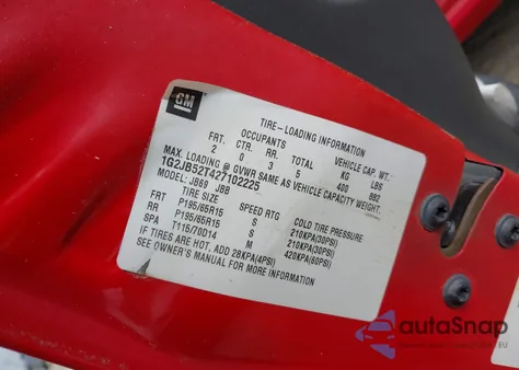 2002 Pontiac Sunfire Se z USA, uszkodzony, nr VIN 1G2JB52T427102225